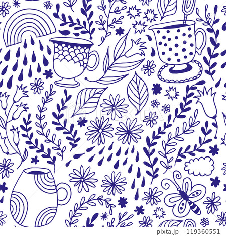 Seamless floral pattern, vector flower illustration 119360551