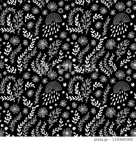 Seamless floral pattern, vector flower background 119360569