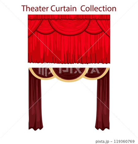 Theater curtains in red tones 119360769