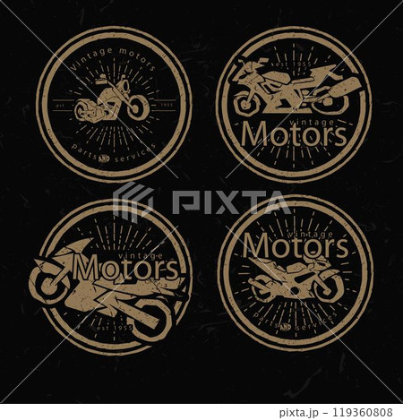 Decorative moto badges in retro style Decorative moto badges in retro style 119360808