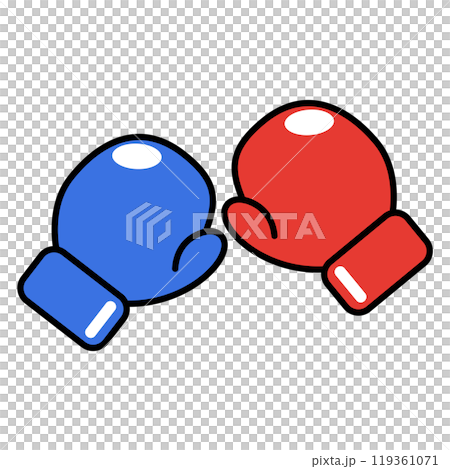 Blue and red boxing gloves 119361071