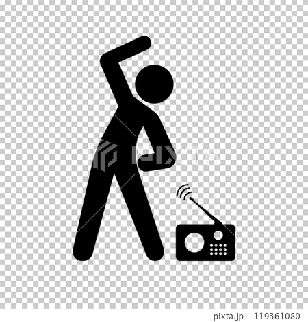 Radio exercise silhouette Radio exercise silhouette 119361080