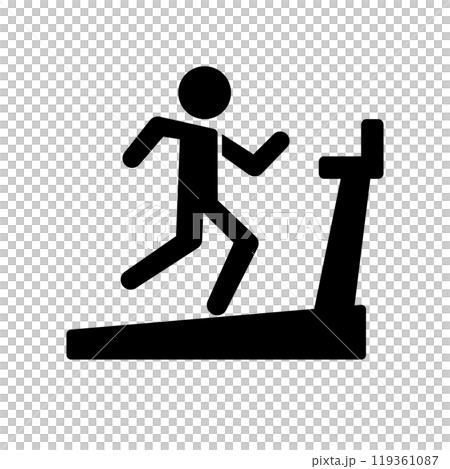 跑步機跑步剪影 119361087