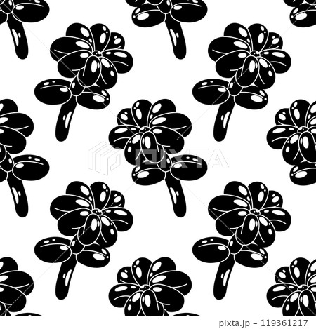 Black flowers balloons. Seamless pattern for fabric, wrapping paper, textile Black flowers balloons. Seamless pattern for fabric, wrapping paper, textile 119361217