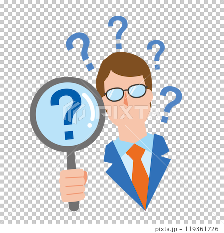 Man investigating a question 119361726