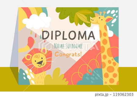 Diploma template for graduation theme Diploma template for graduation theme 119362303