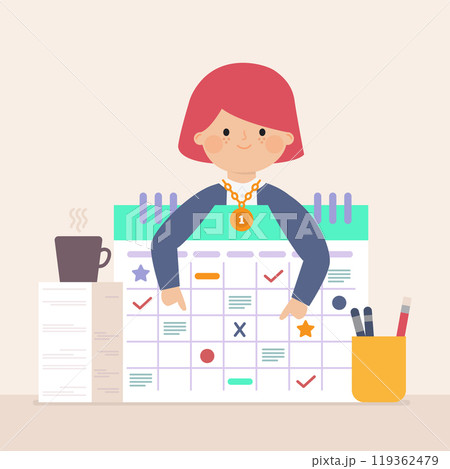 Employee of the month concept with charts Employee of the month concept with charts 119362479