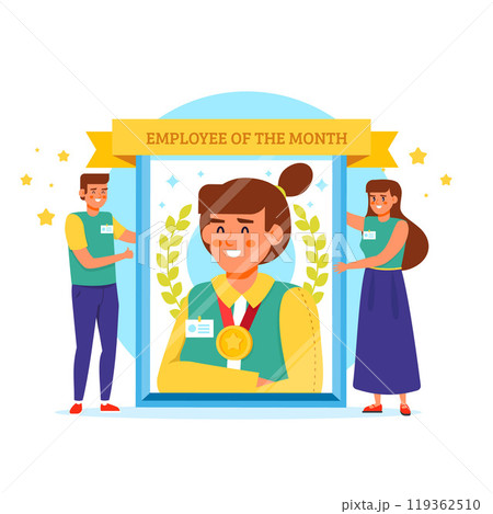 Employee of the month illustration Employee of the month illustration 119362510