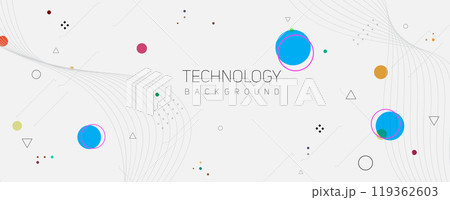 Abstract Geometric Shapes Background Wavy Lines with Blue Circle Abstract Geometric Shapes Background Wavy Lines with Blue Circle 119362603