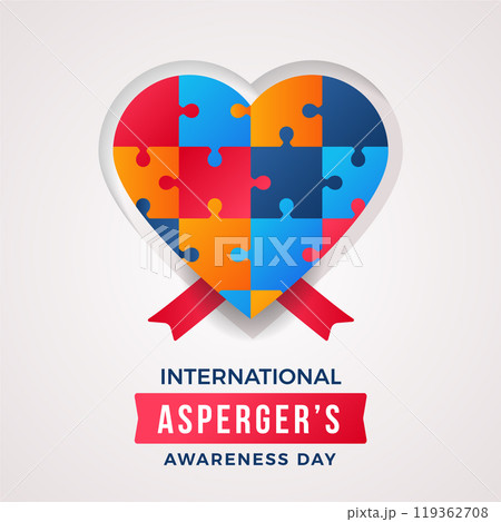 Asperger's awareness day flat design heart puzzle Asperger's awareness day flat design heart puzzle 119362708