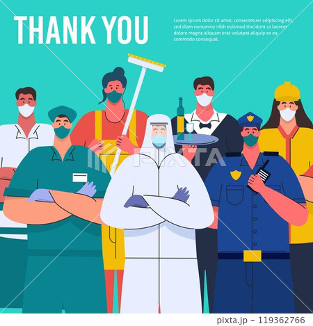 Organic flat thank you essential workers illustration Organic flat thank you essential workers illustration 119362766