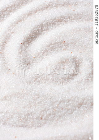 Natural Himalayan Pink Salt Fine Ground Top View Abstract Texture Vertical Background 119362978