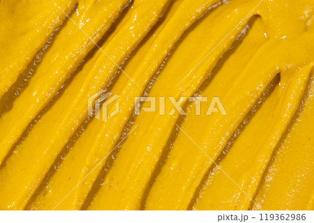 Macro Texture Mustard Sauce, Natural Traditional Spicy Mustard Sauce. 119362986
