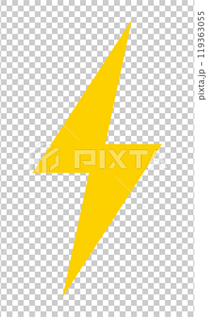 閃電圖示單黃色向量圖 119363055