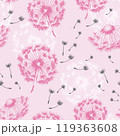 Dandelion blowing hand drawn seamless pattern 119363608