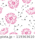 Dandelion blowing hand drawn seamless pattern 119363610