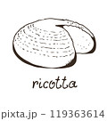 Cheese ricotta hand drawn vector illustration 119363614