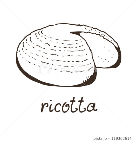 Cheese ricotta hand drawn vector illustration 119363614