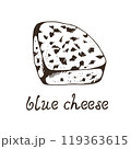 Blue cheese hand drawn vector illustration 119363615