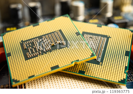 Central Processing Unit, CPU chip processor of computer mainboard, electronic technology. 119363775