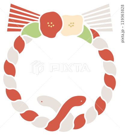 縁起のいい蛇がモチーフのしめ飾り 縁起のいい蛇がモチーフのしめ飾り 119363828