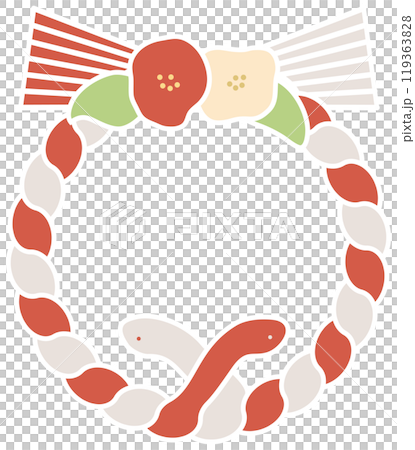 縁起のいい蛇がモチーフのしめ飾り 縁起のいい蛇がモチーフのしめ飾り 119363828