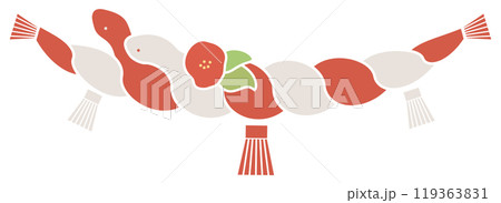 縁起のいい蛇がモチーフのしめ飾り 119363831