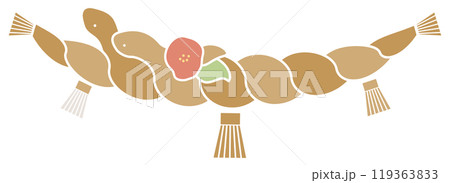 縁起のいい蛇がモチーフのしめ飾り 縁起のいい蛇がモチーフのしめ飾り 119363833