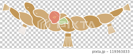 縁起のいい蛇がモチーフのしめ飾り 縁起のいい蛇がモチーフのしめ飾り 119363833