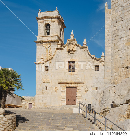 facade of the shrine of Virgen de la Ermitana in Peniscola 119364899