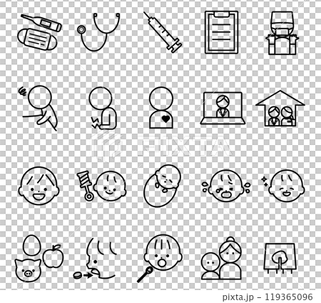 內科兒科圖標集 119365096