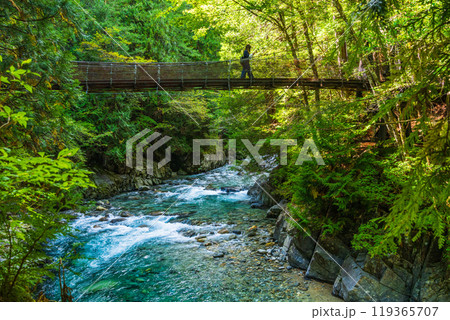 【長野県】阿寺渓谷 赤彦吊り橋 【長野県】阿寺渓谷 赤彦吊り橋 119365707