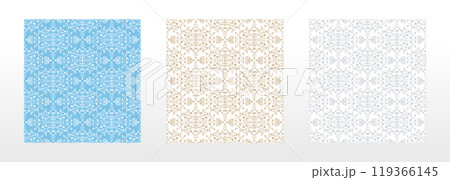 Wallpapers in the style of Baroque. Seamless vector backgrounds. Set of colored floral ornaments. Graphic patterns for fabric, wallpaper, packaging. Ornate Damask flower ornaments Wallpapers in the style of Baroque. Seamless vector backgrounds. Set of colored floral ornaments. Graphic patterns for fabric, wallpaper, packaging. Ornate Damask flower ornaments 119366145