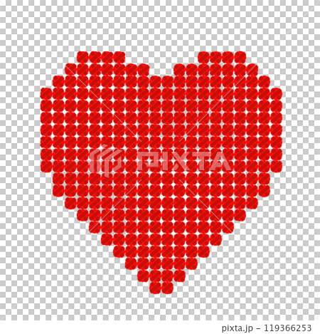 Cross-stitched heart illustration Cross-stitched heart illustration 119366253