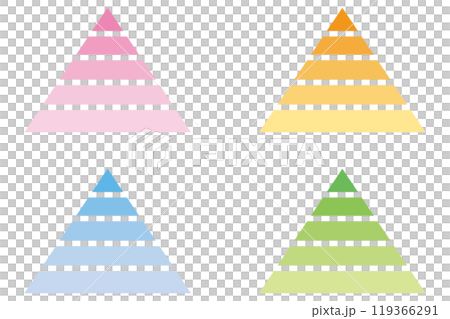 5段階階層ピラミッドのイラストセット 119366291