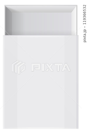 Open drawer realistic white mockup top view 119366532