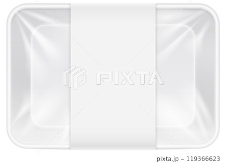 Wrapped food tray mockup. Empty realistic pack Wrapped food tray mockup. Empty realistic pack 119366623