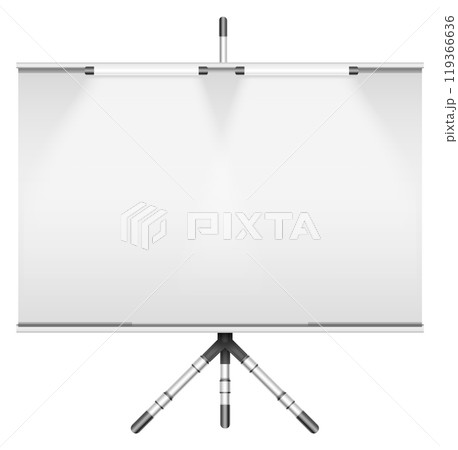 Whiteboard mockup. Presentation screen white realistic display 119366636