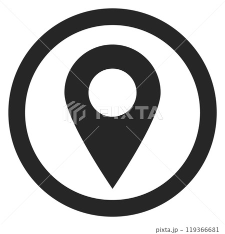 Geo pin black icon. Navigation symbol. Location sign 119366681