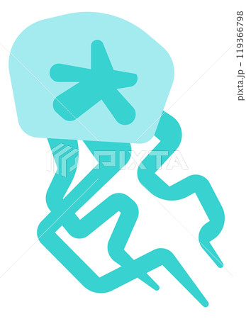 Jellyfish color icon. Underwater animal. Aquatic fauna Jellyfish color icon. Underwater animal. Aquatic fauna 119366798