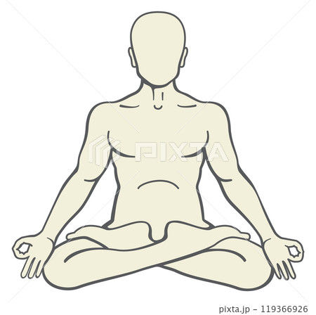Man in lotus pose. Zen person. Calm position 119366926