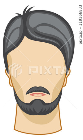 Hairstyle male fashion head with mustache and beard Hairstyle male fashion head with mustache and beard 119366933
