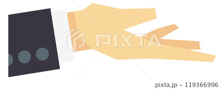 Open arm empty hand. Giving or getting gesture 119366996