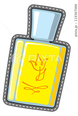 Fragrance bottle patch. Fashion sticker. Perfume label Fragrance bottle patch. Fashion sticker. Perfume label 119367066