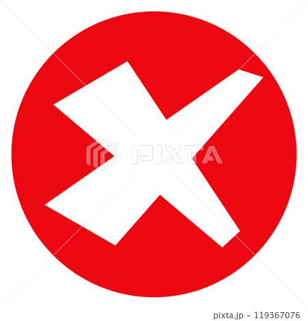Close button. Red cross symbol. Cancel sign 119367076