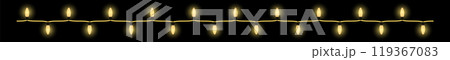 Glowing holiday garland lamps. Festive light bulbs 119367083