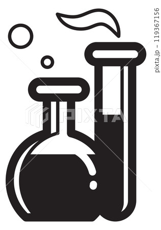 Chemical glass black icon. Alchemy potions symbol Chemical glass black icon. Alchemy potions symbol 119367156