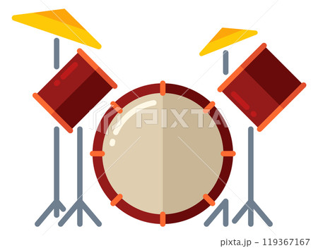 Drum set color icon. Music band instrument 119367167