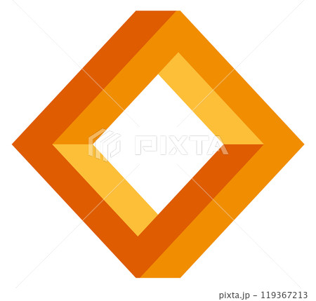 Impossible geometric figure. Math paradox color logo Impossible geometric figure. Math paradox color logo 119367213