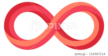 Infinity loop logo. Red geometric figure symbolのイラスト素材 [119367214] - PIXTA